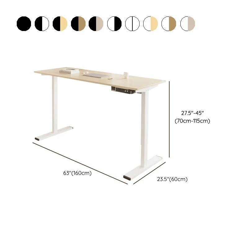 Bureau de dortoir avec pieds en acier, bureau d'écriture à hauteur réglable Clearhalo