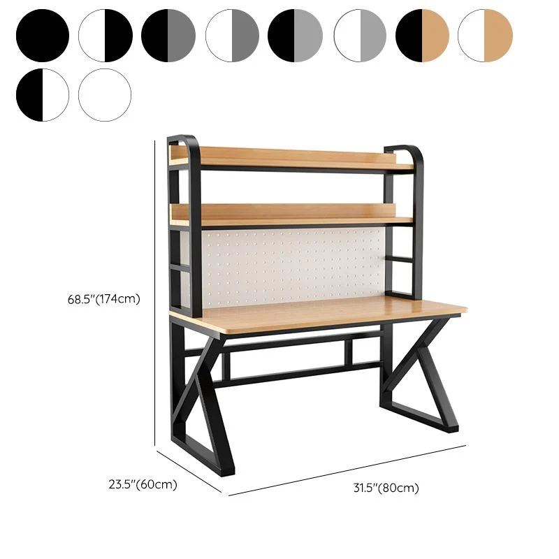 Bureau de dortoir contemporain à base luge avec étagères de rangement Clearhalo