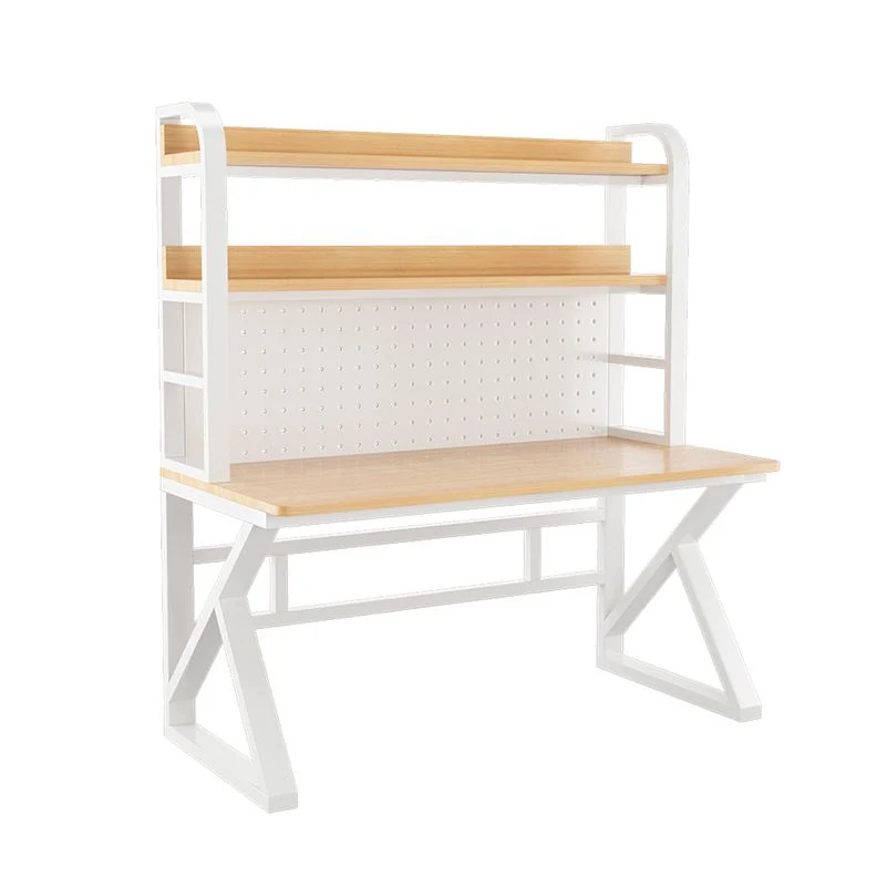 Bureau de dortoir contemporain à base luge avec étagères de rangement Clearhalo