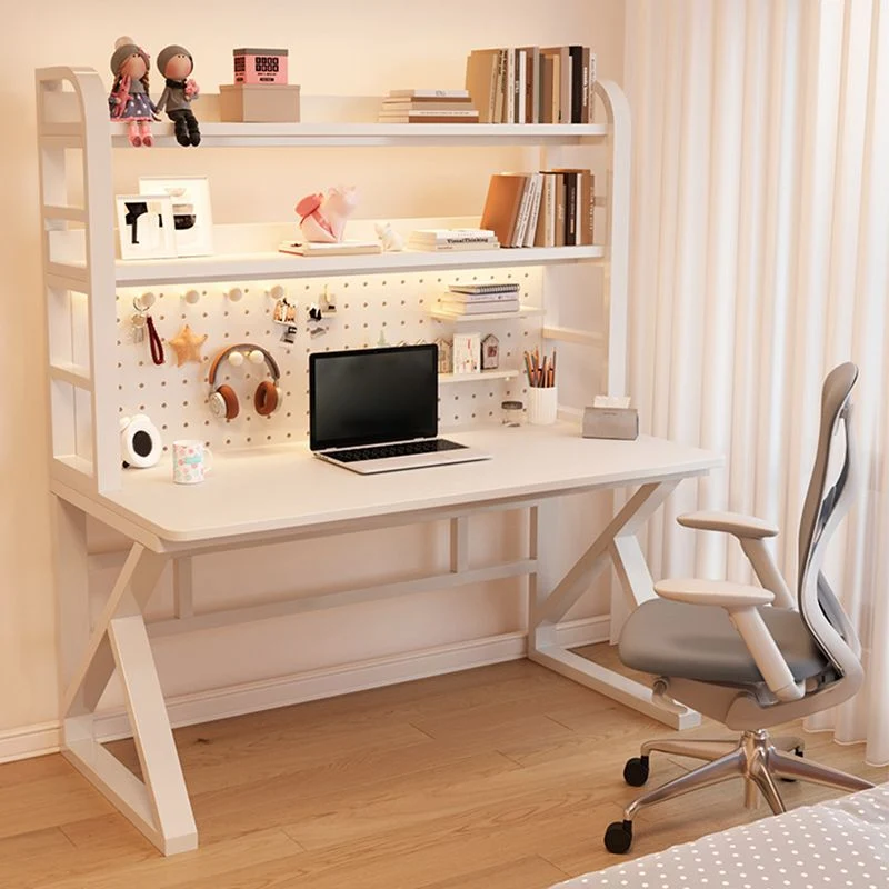Bureau de dortoir contemporain à base luge avec étagères de rangement Clearhalo