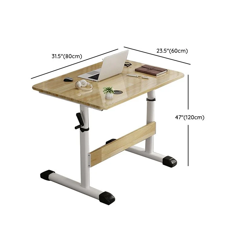 Bureau de dortoir pliant moderne, bureau de 23,6 pouces de hauteur avec base en forme de T Clearhalo