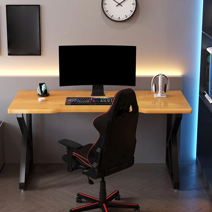 Bureau ergonomique de 29,5 pouces, bureau rectangulaire jaune Clearhalo