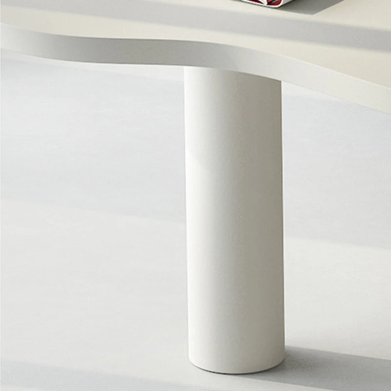 Bureau exécutif de forme spéciale, bureau en bois blanc pour le bureau Clearhalo
