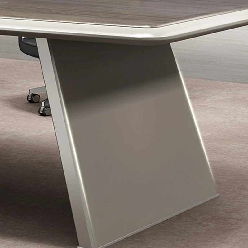 Bureau exécutif moderne en bois, bureau en forme de L avec tiroirs Clearhalo
