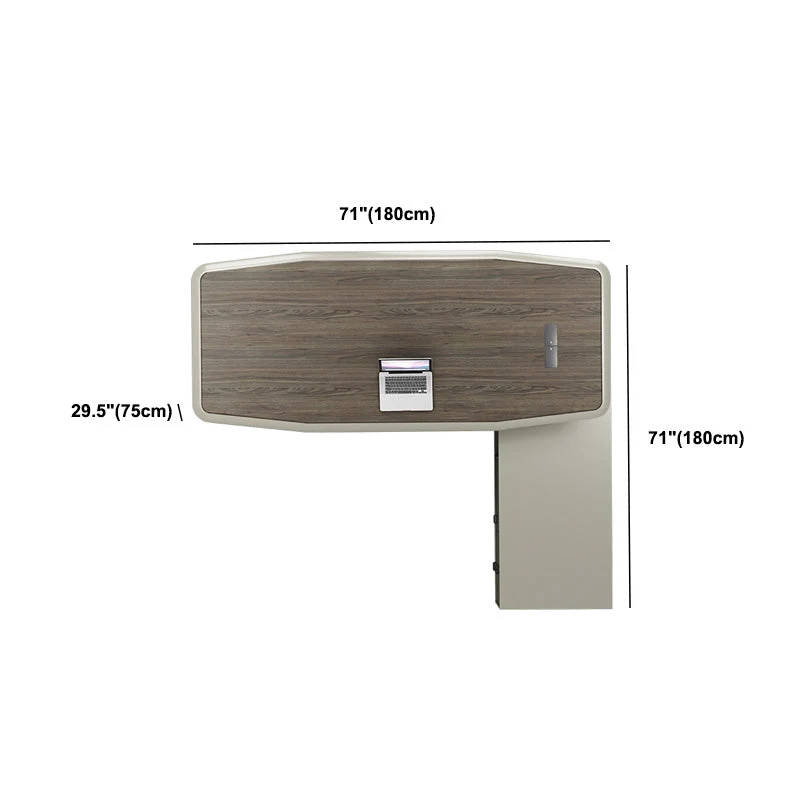 Bureau exécutif moderne en bois, bureau en forme de L avec tiroirs Clearhalo