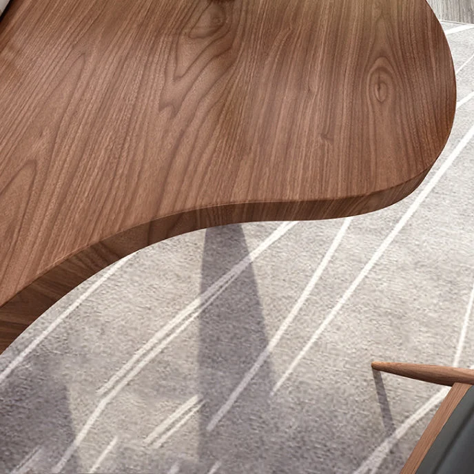 Bureau de forme moderne non conventionnelle, bureau d'écriture en bois massif pour la maison Clearhalo