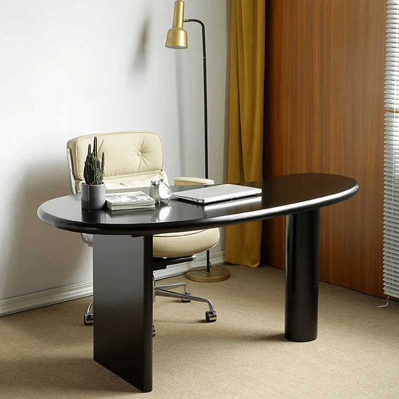 Bureau de forme non conventionnelle, bureau d'écriture contemporain en bois massif pour la maison Clearhalo