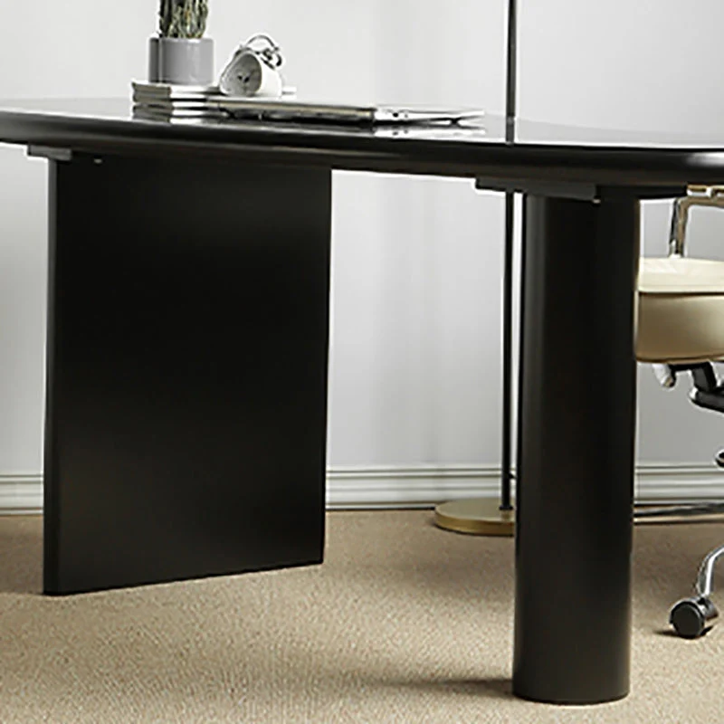 Bureau de forme non conventionnelle, bureau d'écriture contemporain en bois massif pour la maison Clearhalo