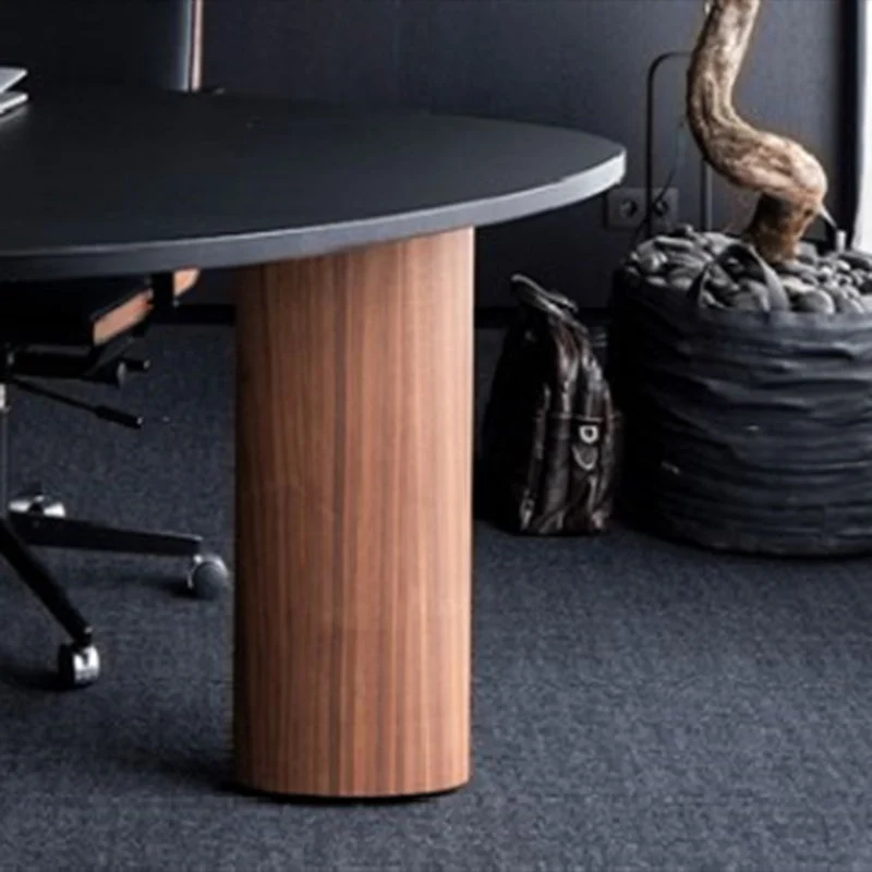 Bureau de forme non conventionnelle moderne, bureau d'écriture en bois massif pour la maison Clearhalo