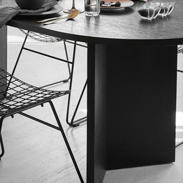 Bureau de forme ovale moderne Bureau d'écriture en bois pour chambre à coucher Clearhalo