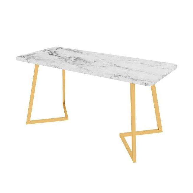 Bureau de forme rectangulaire blanc/gris, bureau d'écriture pour bureau Clearhalo