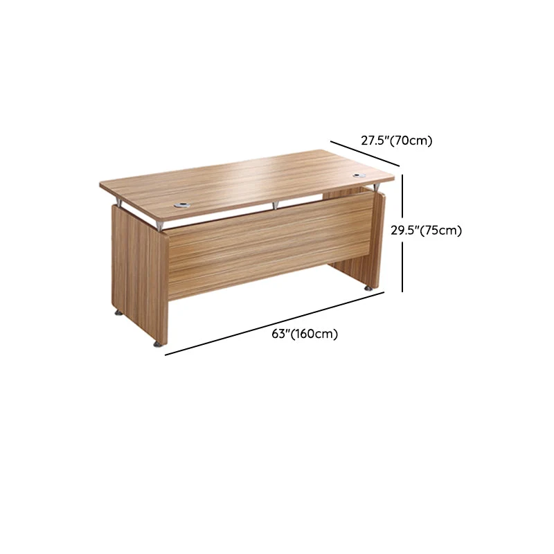 Bureau de forme rectangulaire en bois avec 0/3 tiroirs en naturel/marron Clearhalo