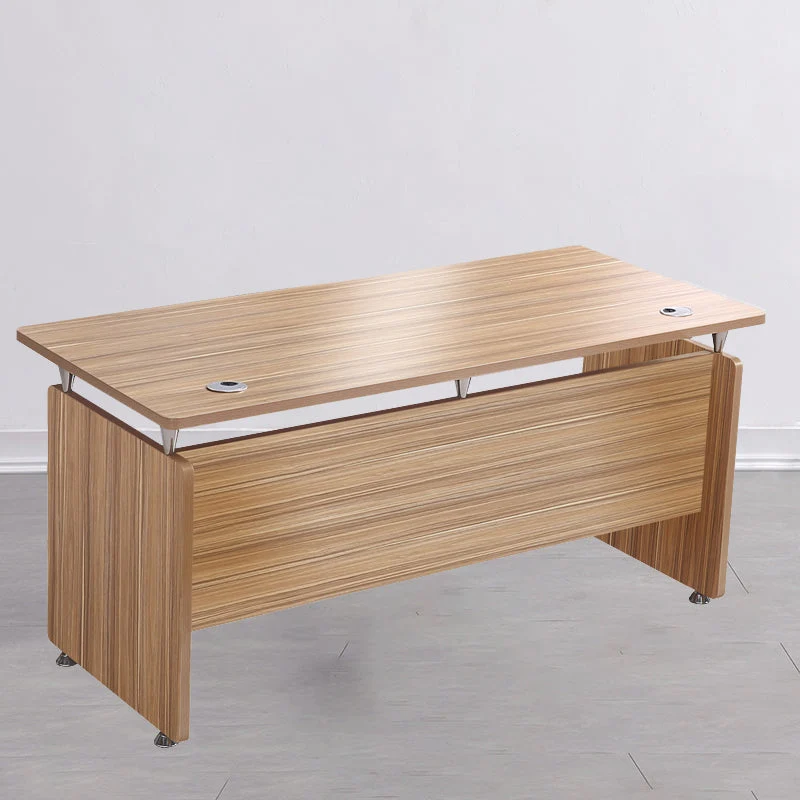 Bureau de forme rectangulaire en bois avec 0/3 tiroirs en naturel/marron Clearhalo
