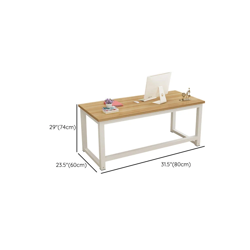 Bureau de forme rectangulaire bureau d'écriture naturel/blanc pour le bureau Clearhalo