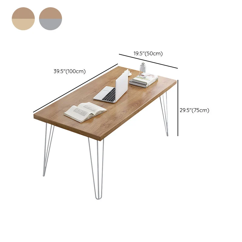 Bureau de forme rectangulaire, bureaux d'écriture naturels réversibles pour le bureau Clearhalo