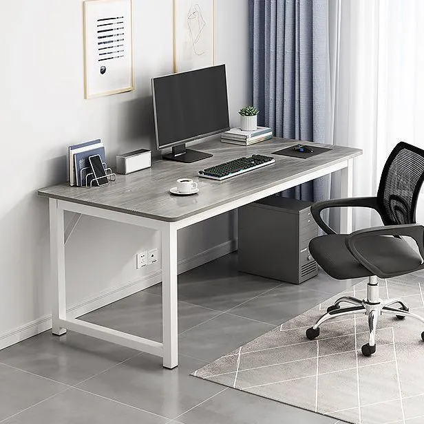 Bureau de forme rectangulaire, noir/blanc/gris, bureau d'écriture pour le bureau Clearhalo