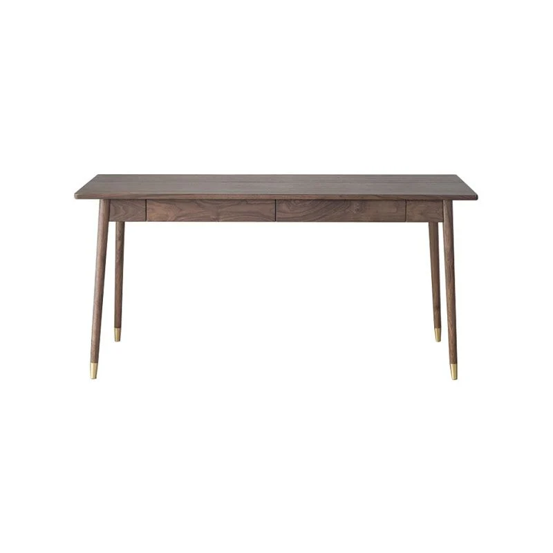 Bureau Glam Bureau rectangulaire en bois massif avec 2 tiroirs de rangement Clearhalo