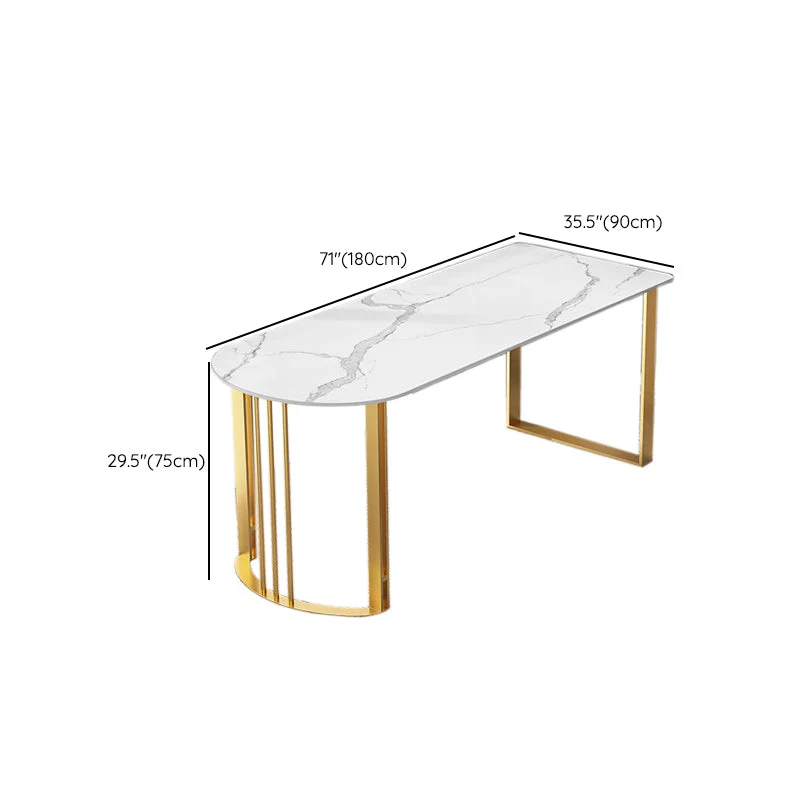 Bureau Glam Stone de 29,53 pouces de haut avec base en métal Clearhalo