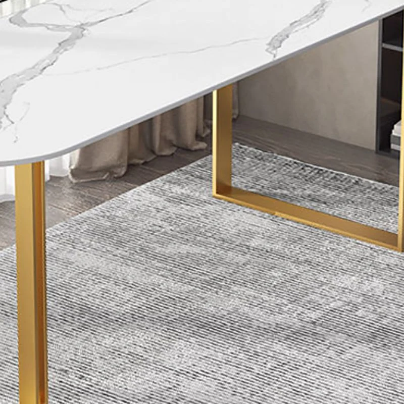 Bureau Glam Stone de 29,53 pouces de haut avec base en métal Clearhalo