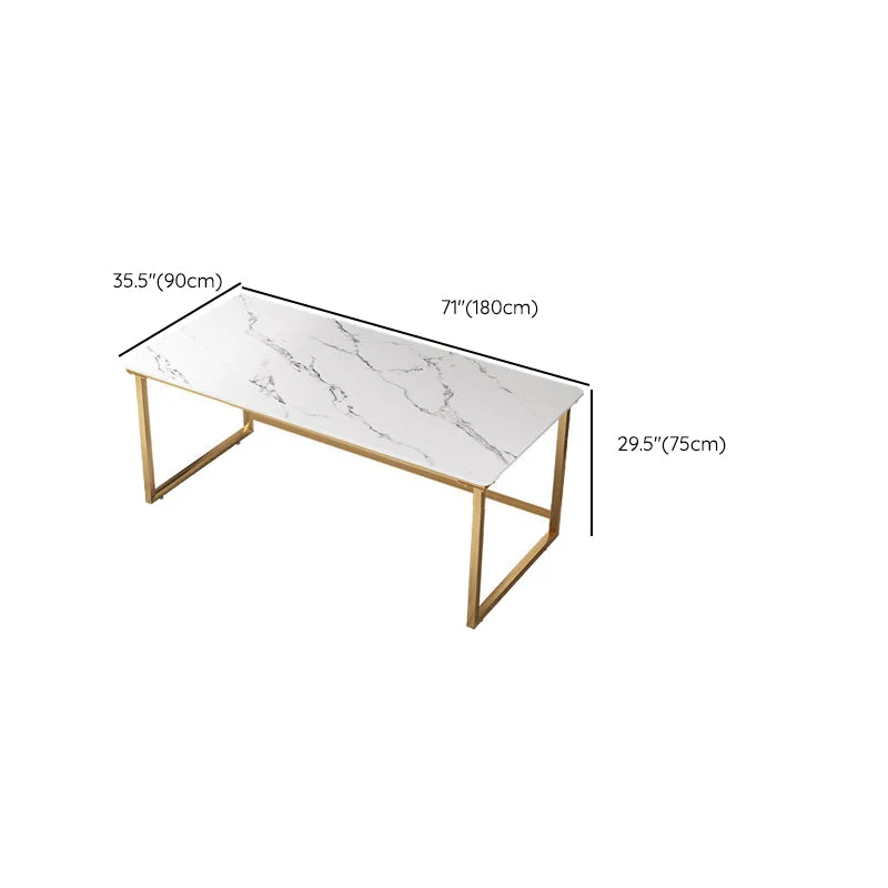 Bureau Glam Stone de 29,53 pouces de haut avec base en métal Clearhalo