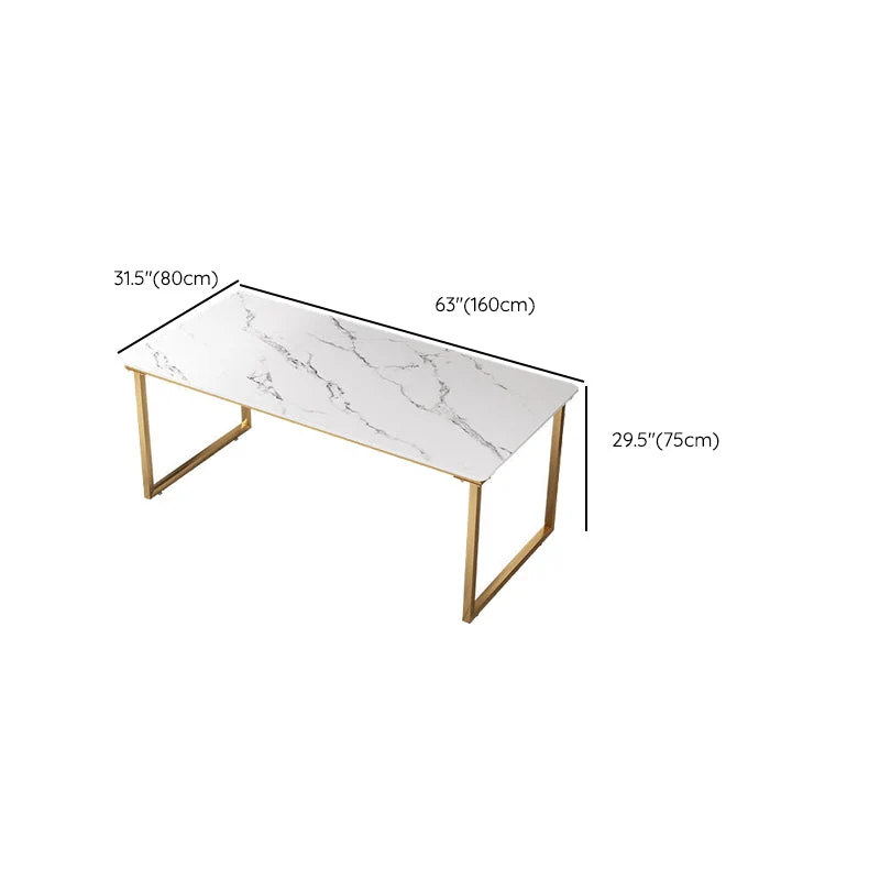 Bureau Glam Stone de 29,53 pouces de haut avec base en métal Clearhalo