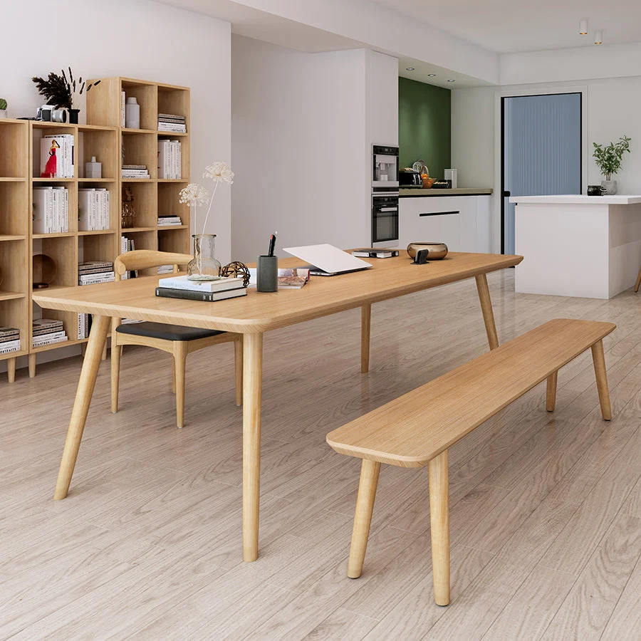Bureau incurvé de style moderne Bureau à usage domestique Parsons en bois massif Clearhalo