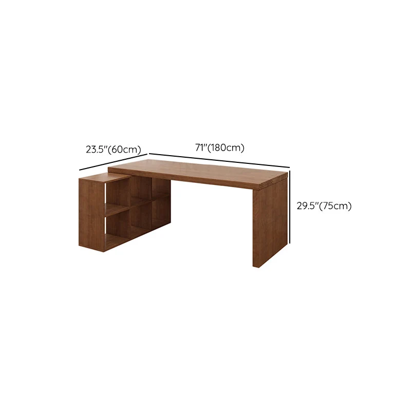 Bureau industriel en bois massif, bureau d'écriture en forme de L pour chambre à coucher Clearhalo