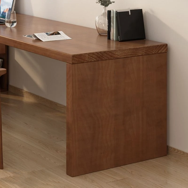 Bureau industriel en bois massif, bureau d'écriture en forme de L pour chambre à coucher Clearhalo