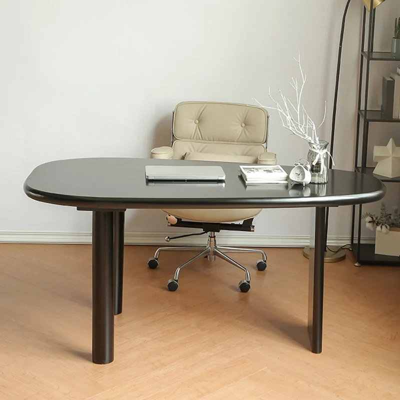 Bureau industriel en bois massif, hauteur de 29,25 pouces Clearhalo