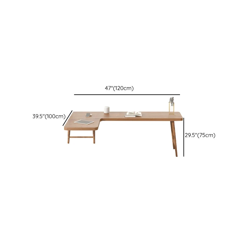 Bureau industriel en bois de pin, bureau d'écriture en forme de L pour chambre à coucher Clearhalo