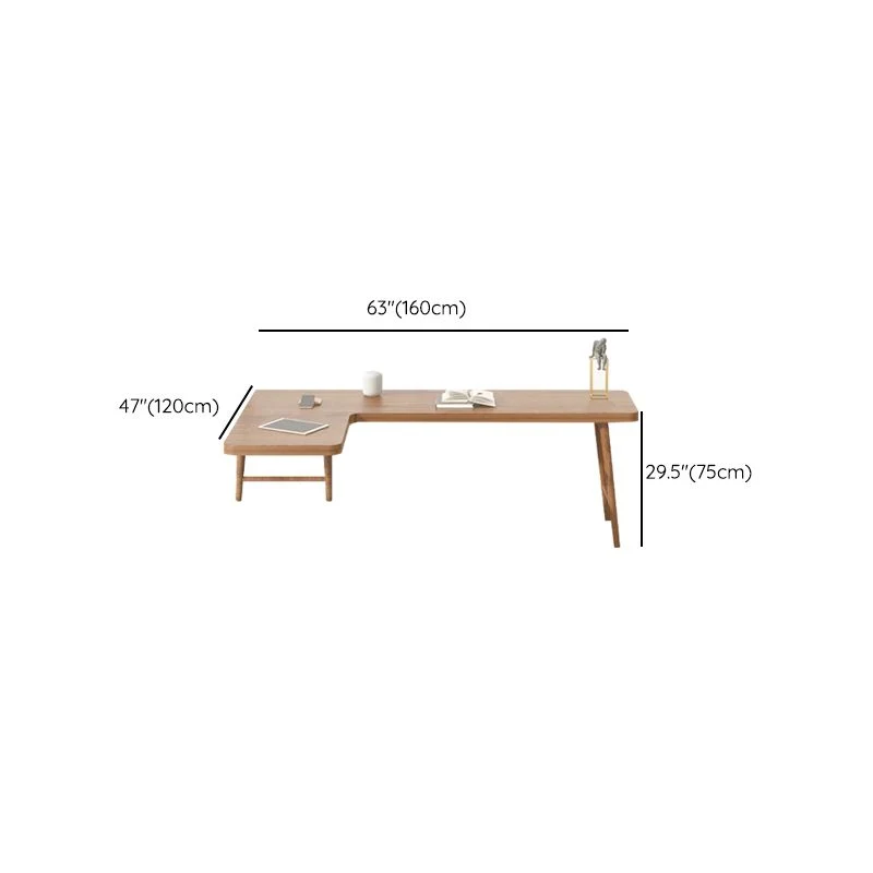 Bureau industriel en bois de pin, bureau d'écriture en forme de L pour chambre à coucher Clearhalo