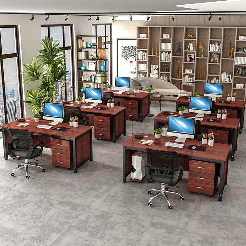Bureau industriel Bureau d'ordinateur en bois manufacturé pour la maison et le bureau Clearhalo