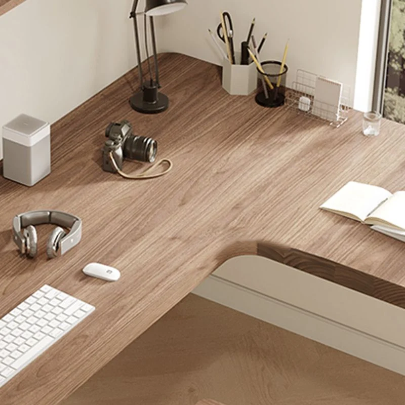 Bureau industriel en forme de L, bureau en bois massif pour bureau Clearhalo