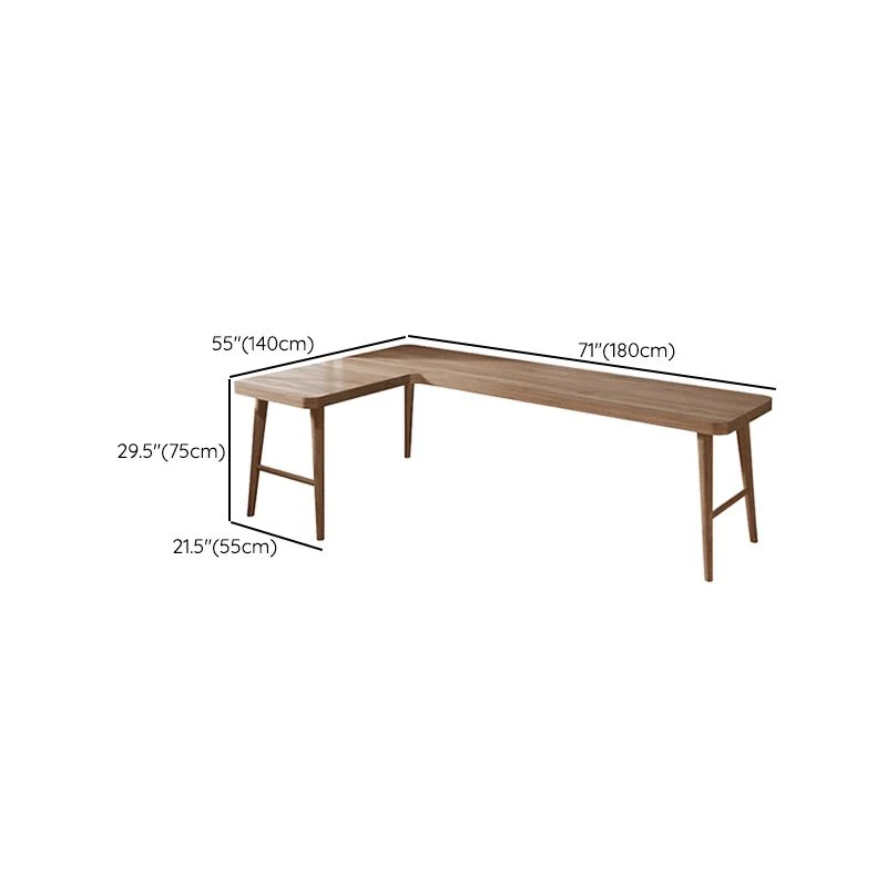 Bureau industriel en forme de L, bureau en bois massif pour bureau Clearhalo