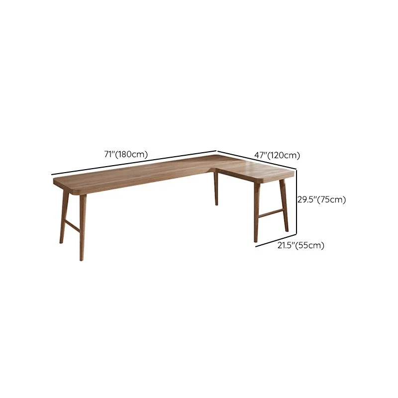 Bureau industriel en forme de L, bureau en bois massif pour bureau Clearhalo