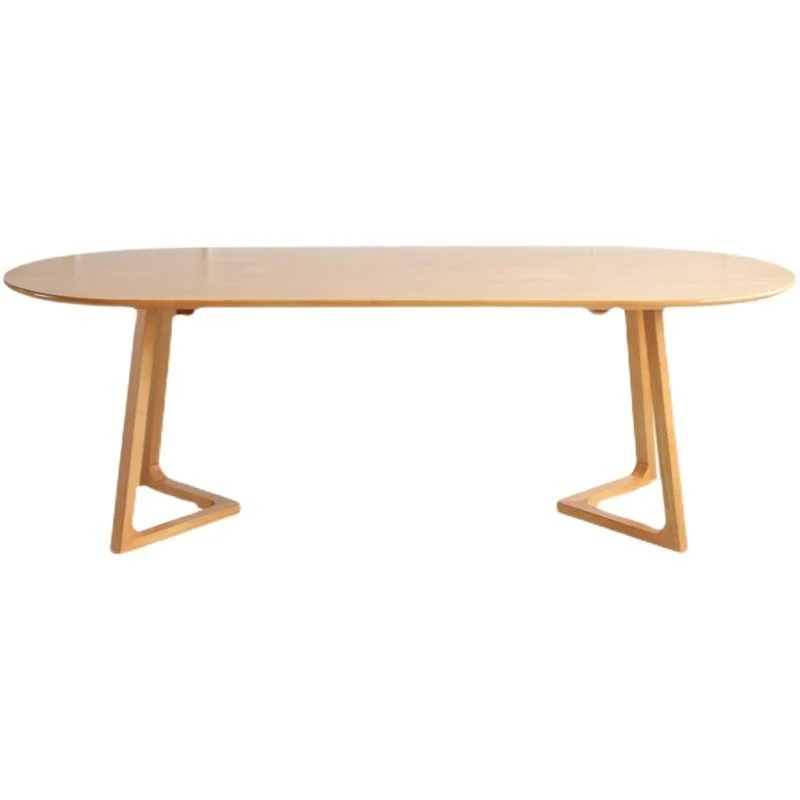 Bureau industriel ovale en bois massif de 29,25 pouces de hauteur Clearhalo
