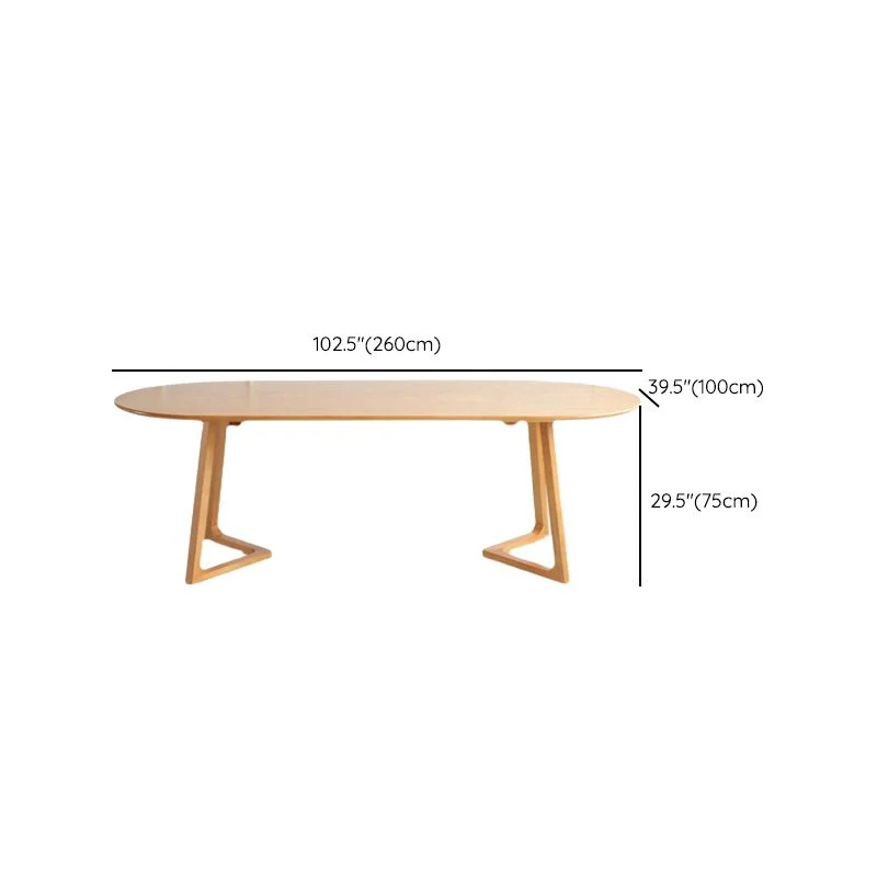 Bureau industriel ovale en bois massif de 29,25 pouces de hauteur Clearhalo
