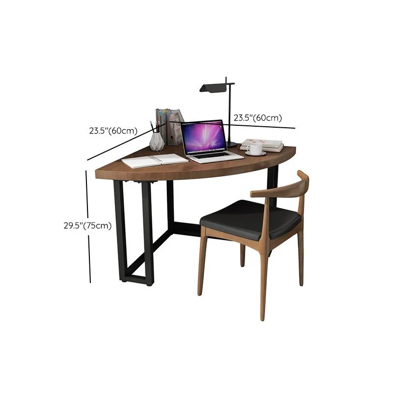 Bureau industriel en pin et métal Bureau en bois marron Clearhalo