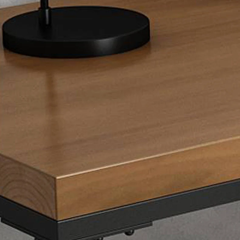 Bureau industriel en pin et métal Bureau en bois marron Clearhalo