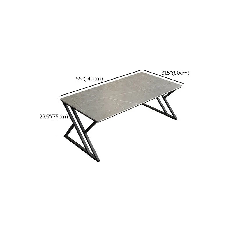 Bureau industriel rectangulaire de 29 po de hauteur, taupe foncé Clearhalo