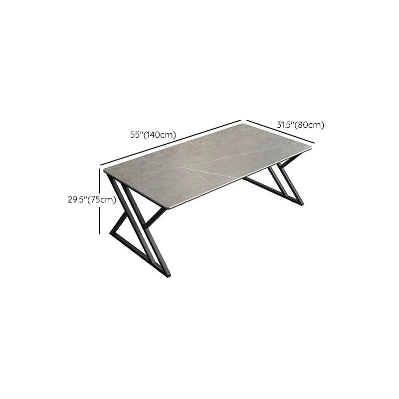 Bureau industriel rectangulaire de 29 po de hauteur, taupe foncé Clearhalo