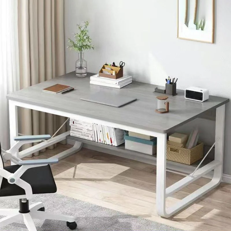 Bureau industriel rectangulaire de 60 po de large, bureau d'écriture en bois pour la maison Clearhalo