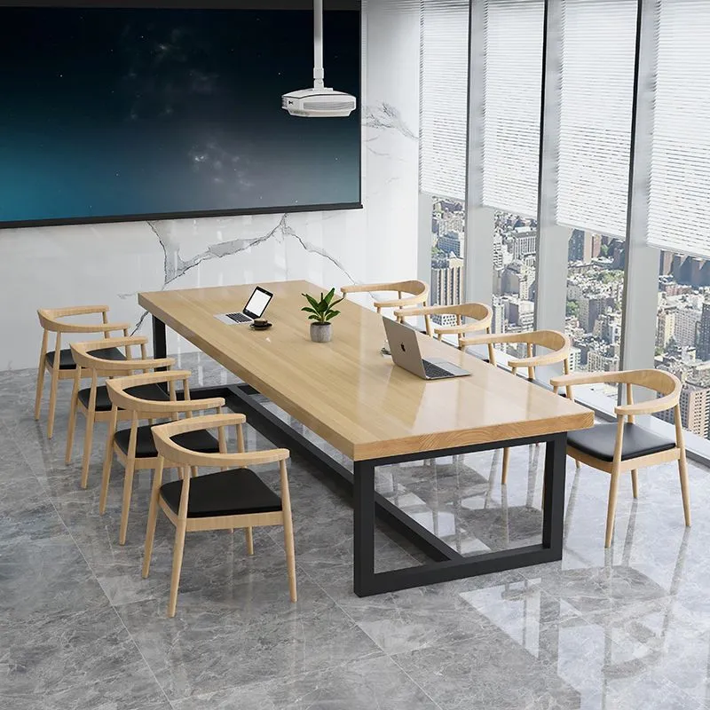 Bureau industriel de table de réunion de rectangle avec la base de chevalet Clearhalo