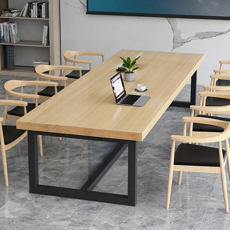 Bureau industriel de table de réunion de rectangle avec la base de chevalet Clearhalo