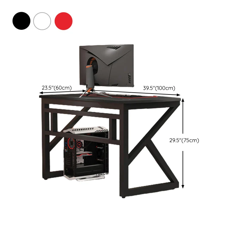 Bureau de jeu en bois de 23,62 po de largeur, bureau d'ordinateur incurvé moderne avec pieds en acier Clearhalo