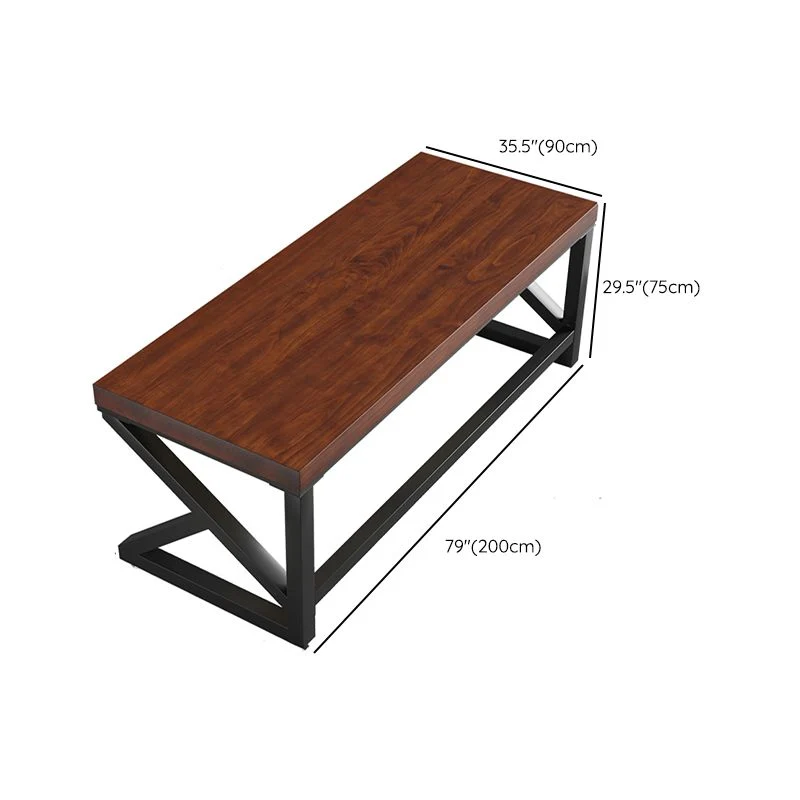 Bureau de jeu contemporain en bois massif, bureau d'ordinateur rectangulaire de 29,53 po de hauteur Clearhalo