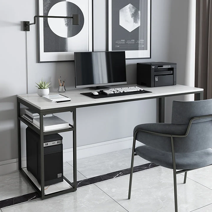 Bureau de jeu contemporain Bureau d'ordinateur au fini antique avec étagère Clearhalo