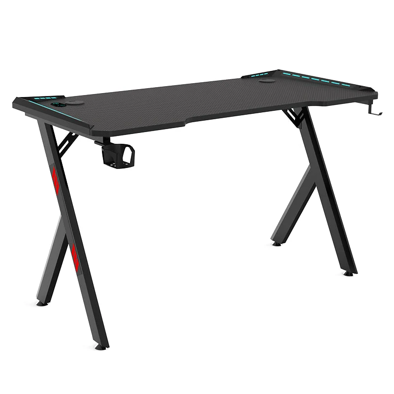 Bureau de jeu contemporain de forme libre, bureau en bois manufacturé pour le bureau Clearhalo