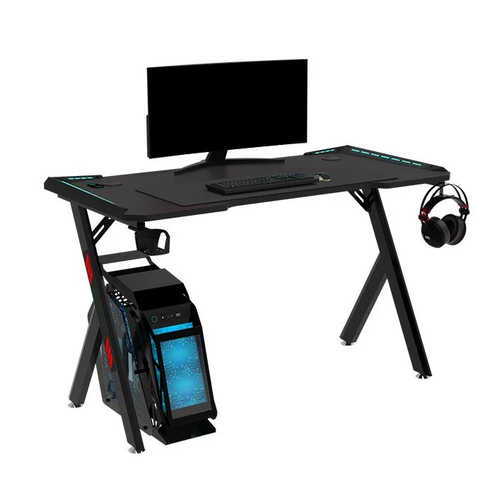 Bureau de jeu contemporain de forme libre, bureau en bois manufacturé pour le bureau Clearhalo