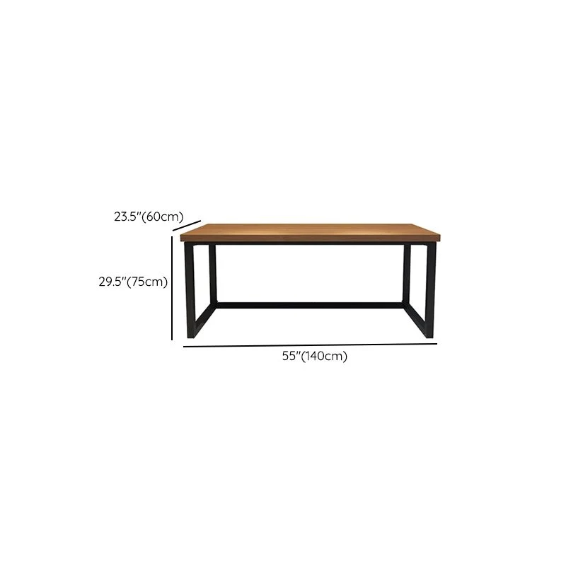 Bureau de jeu industriel en bois massif, bureau d'ordinateur rectangulaire de 29,53 po de hauteur Clearhalo